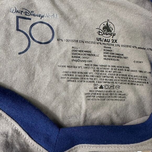 Walt Disney World 50 T-Shirt Women’s 2X Minnie Mouse Most Magical Castle Gray - Picture 7 of 10